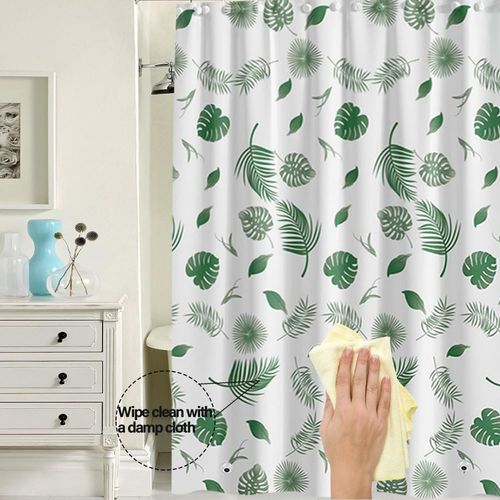 Rideau De Douche Imperméable Pour Salle De Bain (feuilles Vertes, 1500×180cm)