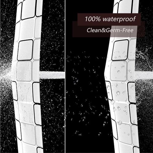 Rideau De Douche Imperméable Pour Salle De Bain (grande Grille Blanches, 80 × 180 Cm)