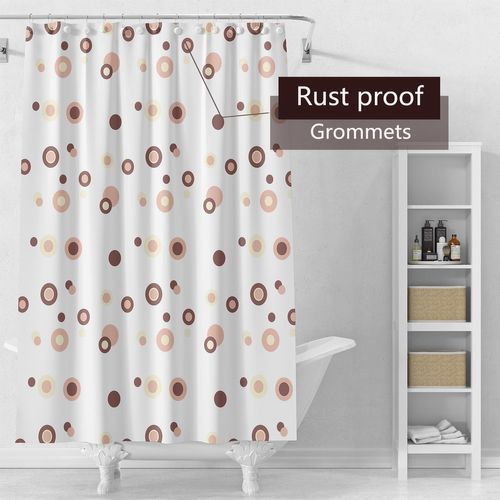 Rideau De Douche Imperméable Pour Salle De Bain (anneau De Café, 80 × 180 Cm)