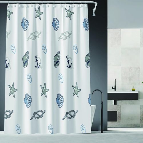 Rideau De Douche Imperméable Pour Salle De Bain (petit Coquillage, 180×180cm)