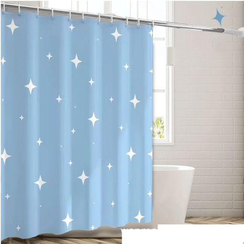 Rideau De Douche Imperméable Pour Salle De Bain (étoile Bleue, 120 × 180 Cm)