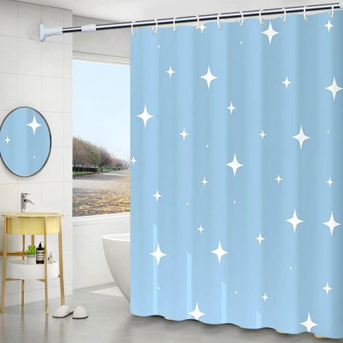 Rideau De Douche Imperméable Pour Salle De Bain (étoile Bleue, 120 × 200 Cm)