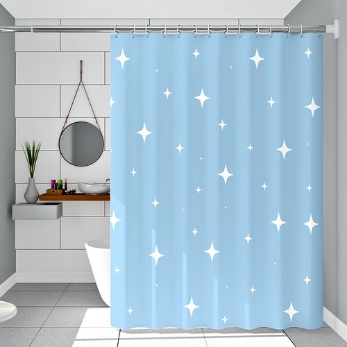 Rideau De Douche Imperméable Pour Salle De Bain (étoile Bleue, 150 × 180 Cm)