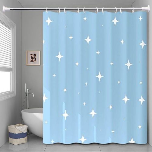 Rideau De Douche Imperméable Pour Salle De Bain (étoile Bleue, 180×180cm)