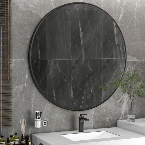 Miroir De Salle De Bain Rond Noir, 60×60cm