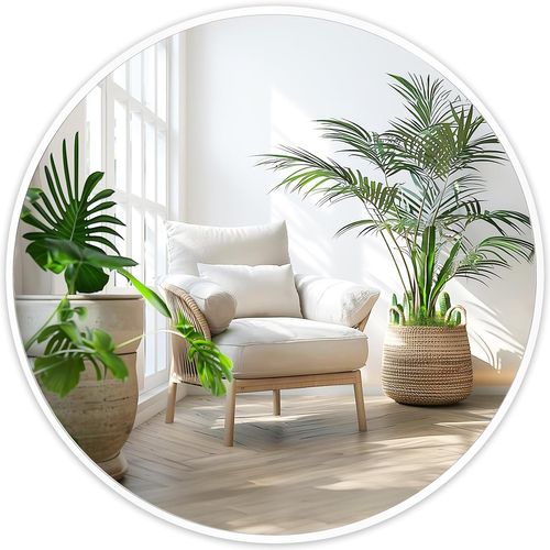 Miroir De Salle De Bain Rond Blanc, 40×40cm