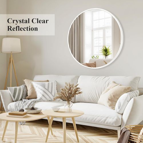 Miroir De Salle De Bain Rond Blanc, 60×60cm