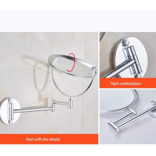 Miroir De Salle De Bain Pliable, Argenté, 15 Cm