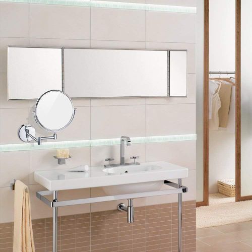 Miroir De Salle De Bain Pliable, Argenté, 15 Cm