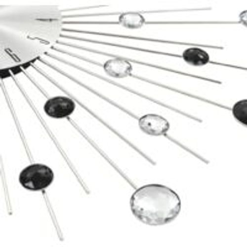 Horloge Murale De Salon, 50 Cm, Noire Et Argentée