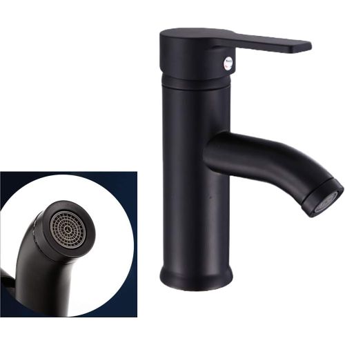 Robinet De Lavabo En Acier Inoxydable, Noir