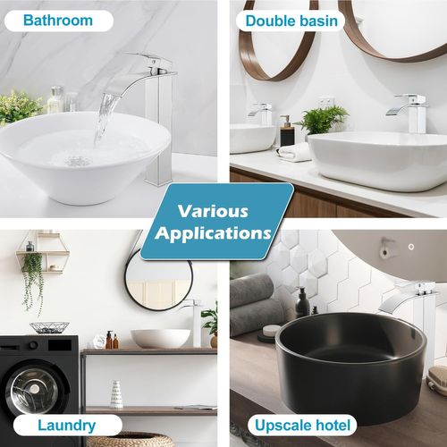 Robinet De Lavabo à Poignée Unique, Argent