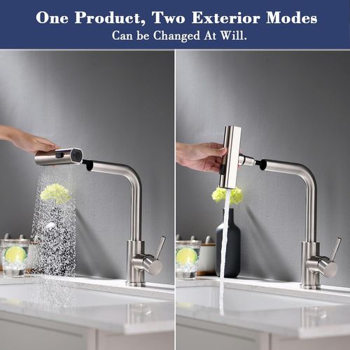 Robinet De Cuisine Pivotant à 360° Et Extractible - Noir