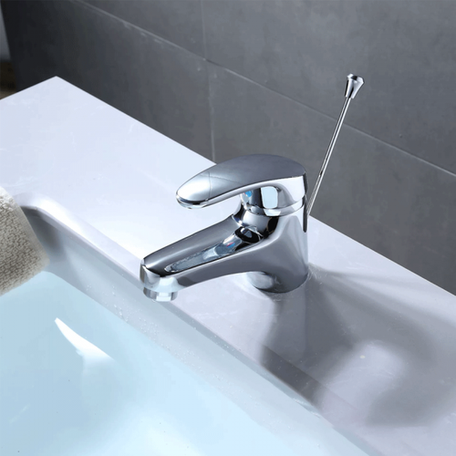 Mitigeur De Lavabo Chromé, Robinet Monotrou Eau Chaude Et Froide