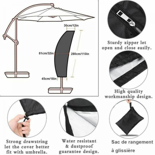 Housse Salon De Jardin Noir 420d Tissu Oxford Imperméable Rsistance Anti-uv Bache Table 152x104x71cm