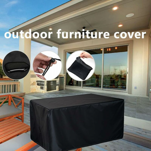 180 X 120 X 74 Cm 210d Housse De Table Et De Chaise De Patio De Jardin Extérieur, Noir