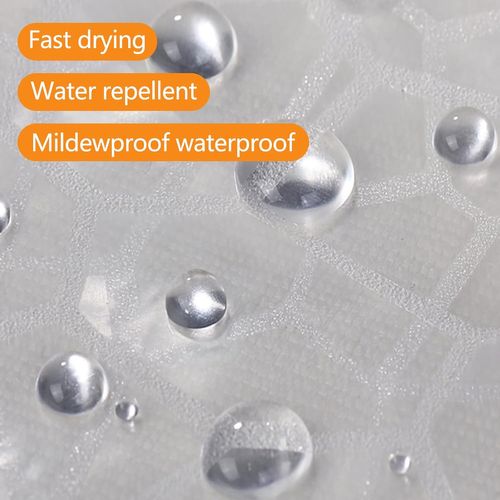 Rideau De Douche Translucide Anti-moisissure Avec Crochets, 120×180cm