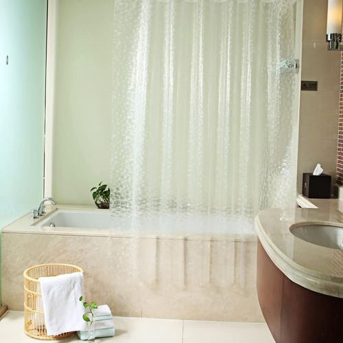 Rideau De Douche Translucide Anti-moisissure Avec Crochets, 120×180cm