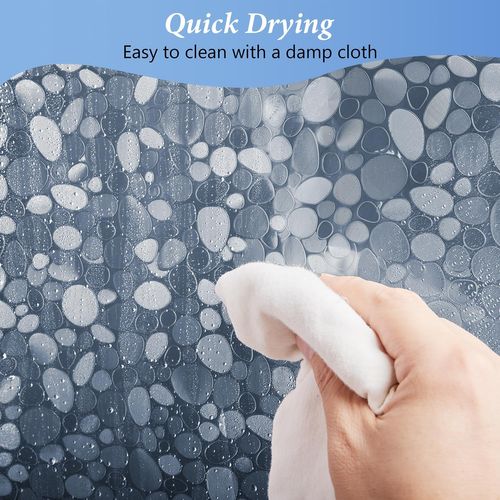 Rideau De Douche Résistant à La Moisissure Et à L'eau Avec Motif Galets, 180 X 180 Cm