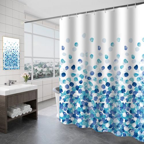 Rideau De Douche De Salle De Bain, Motif Bleu, 180×180cm