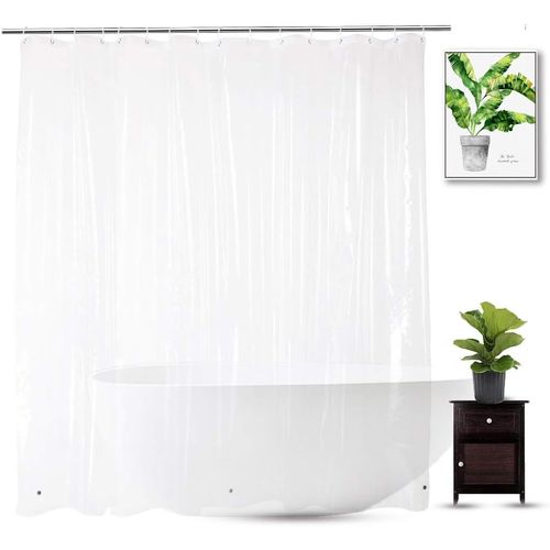 Rideau De Douche Transparent Pour Salle De Bain, 180 X 180 Cm
