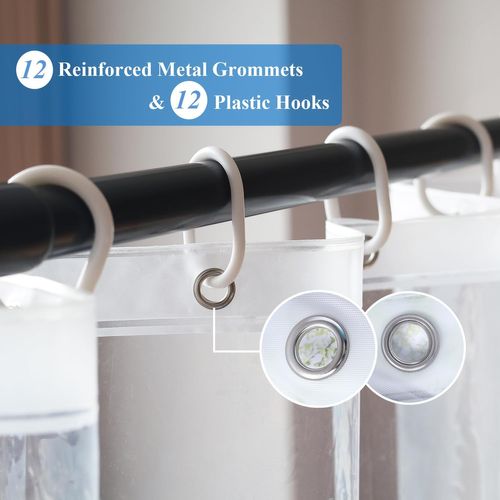 Rideau De Douche Transparent Pour Salle De Bain, 180 X 200 Cm