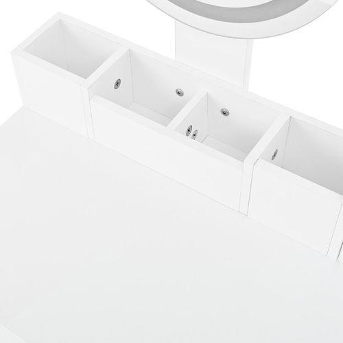 Grande Coiffeuse Avec Éclairage LED à Intensité Variable Blanc