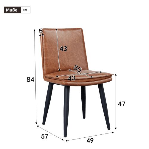 Lot De 2 Chaises De Salle A Manger En Pu - Marron