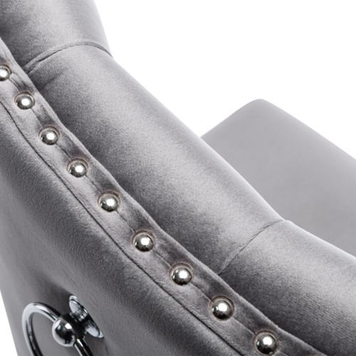 Lot De 2 Chaises De Salle A Manger En Velours - Gris