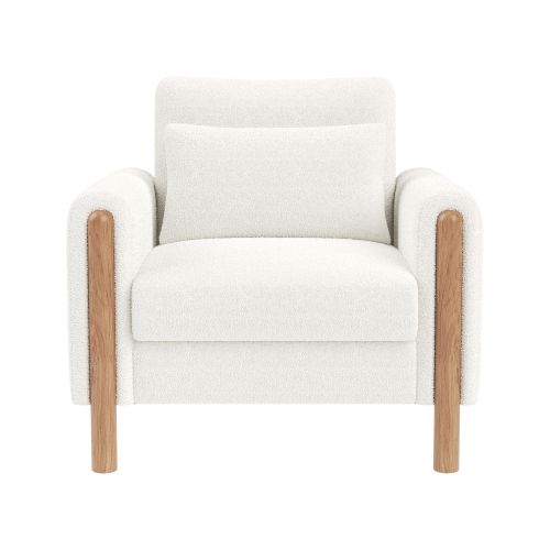 Fauteuil Moderne, Coussin Épais, Blanc