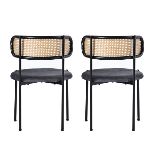 Lot De 2 Chaises De Salle à Manger, En Velours Gris