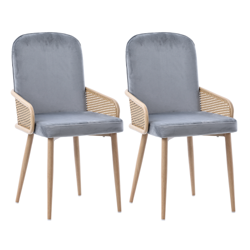 Lot De 2 Chaises De Salle à Manger, En Velours Gris