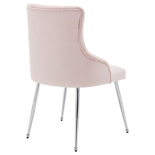 Lot De 2 Chaises De Salle à Manger, En Velours Rose