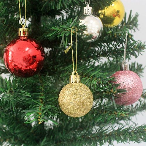 Lot De 24 Mini Boules De Noël Incassables à Suspendre Pour Sapins De Noël, Fêtes, Mariages