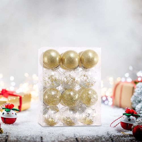 24 Boules De Noël 6 Cm Décoration De Sapin De Noël En Plastique Boules De Noël Décoration