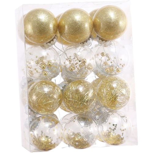24 Boules De Noël 6 Cm Décoration De Sapin De Noël En Plastique Boules De Noël Décoration