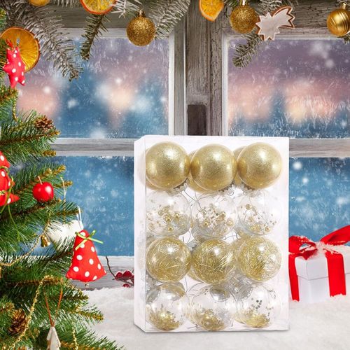 24 Boules De Noël 6 Cm Décoration De Sapin De Noël En Plastique Boules De Noël Décoration