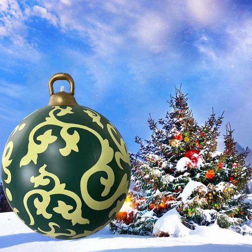 Boule De Décoration De Noël Imperméable, Boule De Noël Gonflable Avec Poignée, Décoration