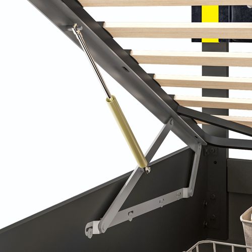 Lit Coffre 180x200 Cm Avec LED Et Rangement,lit 2 Personnes Avec Tête De Lit Réglable,velours,noir