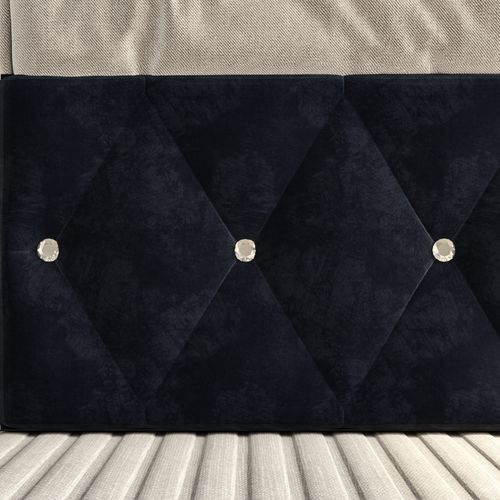 Lit Coffre 180x200 Cm Avec LED Et Rangement,lit 2 Personnes Avec Tête De Lit Réglable,velours,noir