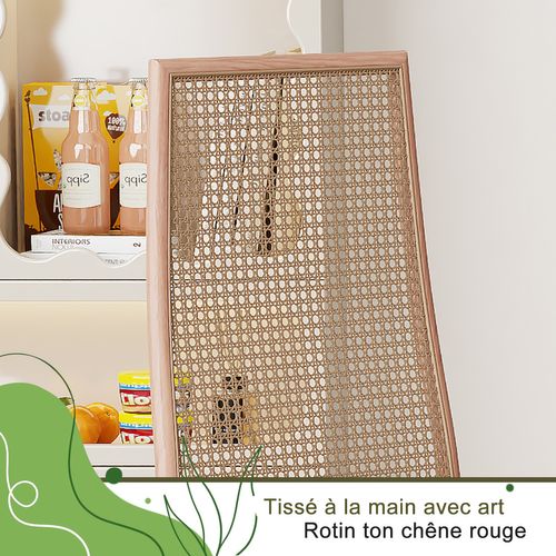 Lot De 2 Chaises Salle à Manger Design, Simili, Dossier Rotin, Marron