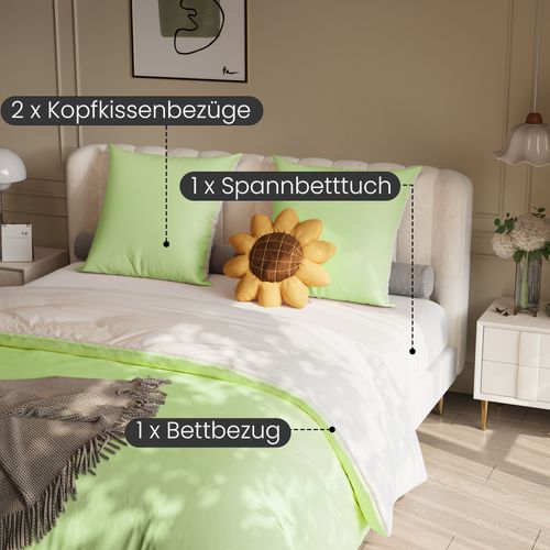 Parure Vert Blanc 140x210 Cm