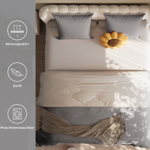 Parure Gris Foncé Gris Clair 140x210 Cm