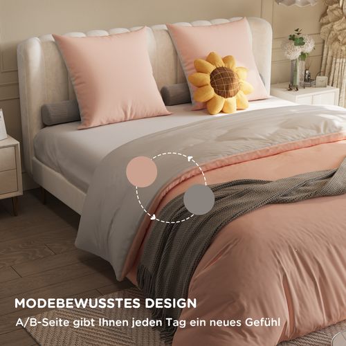 Parure Rose Gris Clair 140x210 Cm