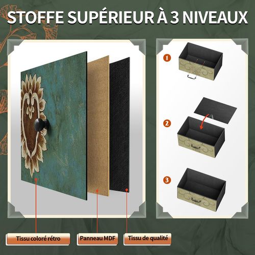 Commode En Tissu Avec 7 Tiroirs, 100 X 30 X 78cm - Motif à Motif Rétro