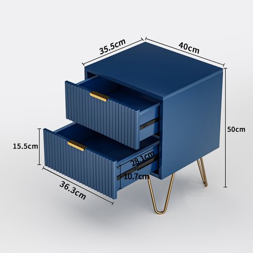 Table De Nuit, Buffet, 60 X 40 X 70 Cm, Bleu