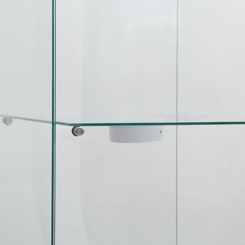 Vitrine En Verre - 3 Étagères - Avec LEDs, Lumière Et Serrure, Blanc