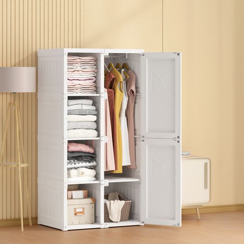 Armoire De Chambre à Coucher, Organisateur De Rangement, Commode à Vêtements, Blanc