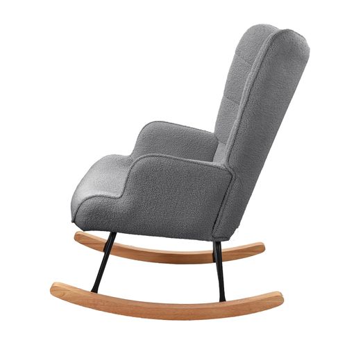 Fauteuil à Bascule Adulte - Chaise à Bascule D'extérieur Ergonomique - Pour Salon -gris Foncé