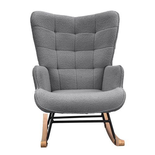 Fauteuil à Bascule Adulte - Chaise à Bascule D'extérieur Ergonomique - Pour Salon -gris Foncé